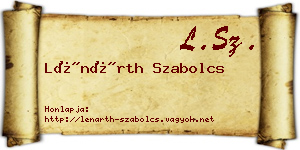 Lénárth Szabolcs névjegykártya