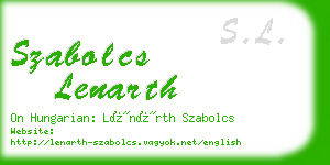 szabolcs lenarth business card